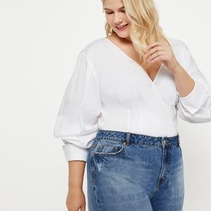 ELOQUII NWT - Drama Sleeve Wrap Front Bodysuit